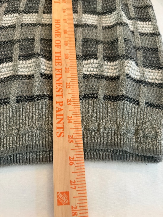 Florence Tricot Sweater Mens Small  Gray Geometric Knit Crewneck Pullover - Picture 5 of 7